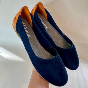 BAABUK Wool Ballet Flats Blue Orange